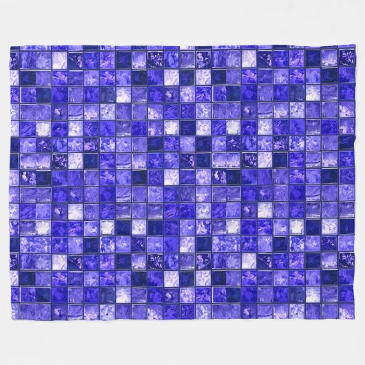 Blaumosaikmuster Fleecedecke (Vorderseite (Horizontal))