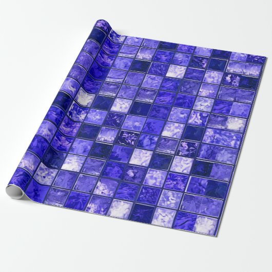 Blaumosaikmuster Geschenkpapier (Ungerollt)