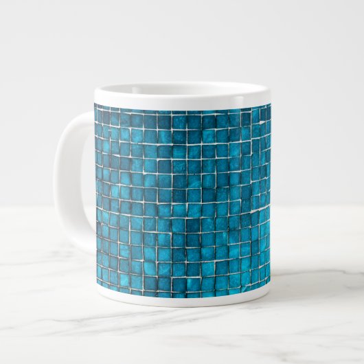 Blaumosaikmuster Jumbo-Tasse (Vorderseite Links)