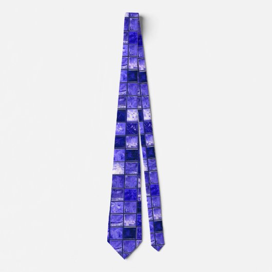 Blaumosaikmuster Krawatte (Vorderseite)