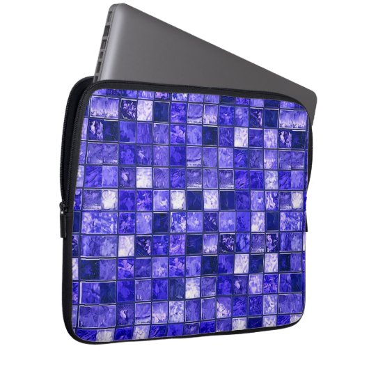 Blaumosaikmuster Laptopschutzhülle (Vorne Rechts)