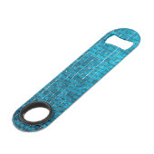 Blaumosaikmuster Speedflaschenöffner (Rückseite Schrägansicht)