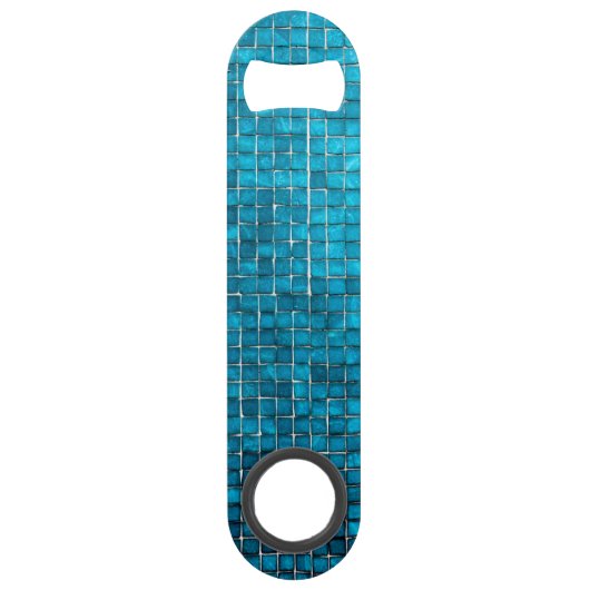 Blaumosaikmuster Speedflaschenöffner (Vorderseite)