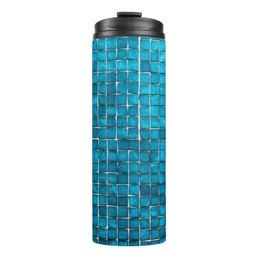 Blaumosaikmuster Thermosbecher (Vorderseite)