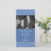 Blaumuster Save the Date (Stehend Vorderseite)