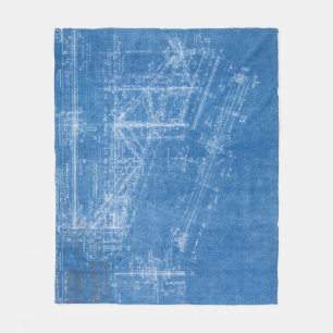 Blaumuster-Struktur-Architektur Gebäude bl Fleecedecke
