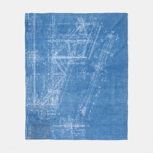 Blaumuster-Struktur-Architektur Gebäude bl Fleecedecke (Vorderseite)