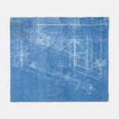Blaumuster-Struktur-Architektur Gebäude bl Fleecedecke (Vorderseite (Horizontal))