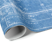 Blaumuster-Struktur-Architektur Gebäude bl Geschenkpapier (Rolleneckpunkt)