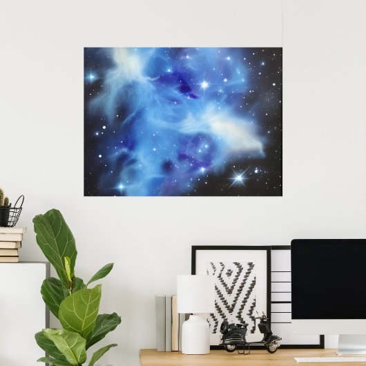 Blaunebel Horizontal-Plakat Poster (Heimbüro)