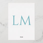 Blauopulenz-Hochzeit (Retro-Dotted) Folieneinladung (Rückseite)