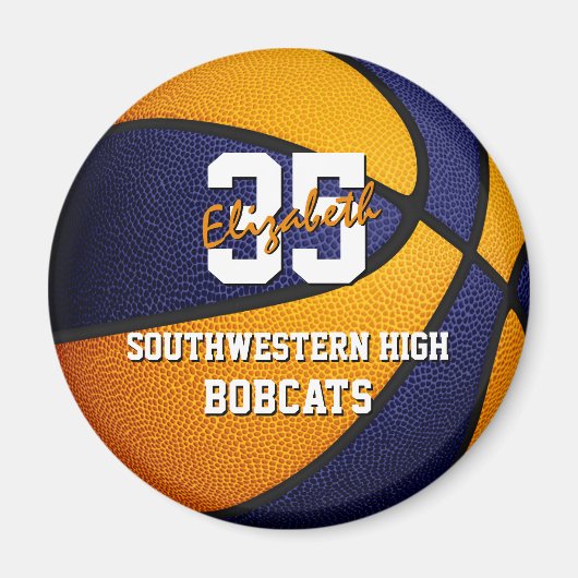 Blauorange Basketballmannschaft Magnet (Vorne)