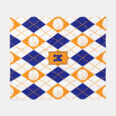 Blauorange Basketballmannschaft - Raute Fleecedecke (Vorderseite (Horizontal))