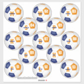Blauorange Fußball-Mannschaft Farben 13 Spieler Aufkleber (Blatt)