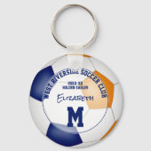 Blauorange-Fußball-Mannschaftsgeschenke Mädchen Ju Schlüsselanhänger (Vorderseite)