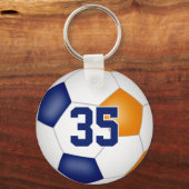 Blauorange-Fußball-Mannschaftsgeschenke Mädchen Ju Schlüsselanhänger (Rückseite)