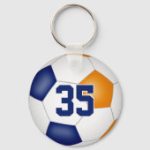 Blauorange-Fußball-Mannschaftsgeschenke Mädchen Ju Schlüsselanhänger (Rückseite)