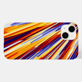 Blauorange Gelbe Abstrakte geometrische Federn Case-Mate iPhone Hülle (Rückseite (Horizontal))