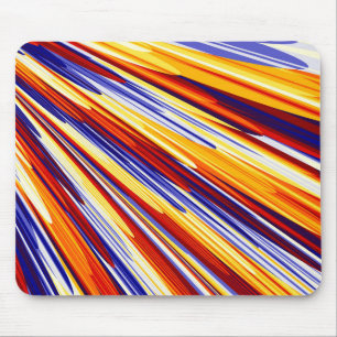 Blauorange Gelbe Abstrakte geometrische Federn Mousepad