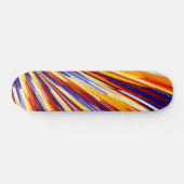 Blauorange Gelbe Abstrakte geometrische Federn Skateboard (Horizontal)