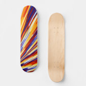 Blauorange Gelbe Abstrakte geometrische Federn Skateboard (Vorderseite)