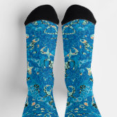 Blauorange Gepunktete Grafik Socken (Oben)