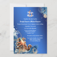 Blauorange Krake Thema Hochzeitsstrand