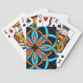 Blauorange-Mandala mit Monogramm Spielkarten (Rückseite)