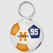Blauorange Mannschaft farbig Jungs Fußball Schlüsselanhänger (Rückseite)