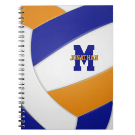 Blauorange Mannschaft farbig Jungs Mädchen Volleyb Notizblock