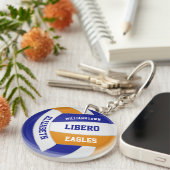 Blauorange Mannschaft farbig Jungs Volleyball Schlüsselanhänger (Vorderseite rechts)