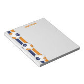 Blauorange Mannschaftsfarben Fußball-Coach-Brauch Notizblock (angewinkelt)