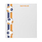 Blauorange Mannschaftsfarben Fußball-Coach-Brauch Notizblock (Vorderseite)