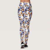 Blauorange Mannschaftsfarben Volleyballs Muster Leggings (Rückseite)