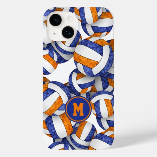 Blauorange mit Monogramm Gürtelkugeln Case-Mate iPhone Hülle (Rückseite)