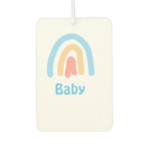 Blauorange Regenbogen-Baby mit Namenstext Autolufterfrischer
