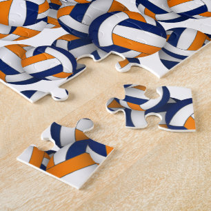 Blauorange-Volleyball-Team: Mädchen Jungs nennen Puzzle