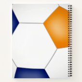 Blauorangefarben der Fußballmannschaft mit Monogra Notizblock (Rückseite)