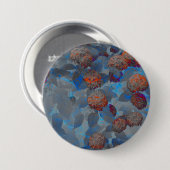 Blauorangefarbene Blume Button (Vorne & Hinten)