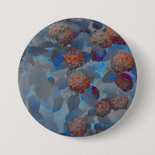 Blauorangefarbene Blume Button (Vorderseite)