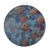Blauorangefarbene Blume Dartscheibe (vorne)