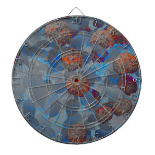 Blauorangefarbene Blume Dartscheibe