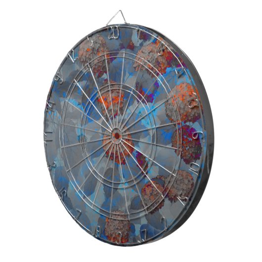 Blauorangefarbene Blume Dartscheibe (Vorderseite rechts)