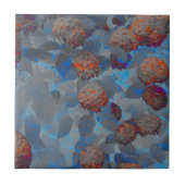 Blauorangefarbene Blume Fliese (Vorderseite)