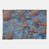 Blauorangefarbene Blume Geschirrtuch (Horizontal)