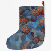 Blauorangefarbene Blume Großer Weihnachtsstrumpf (Rückseite)