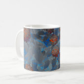 Blauorangefarbene Blume Kaffeetasse (Vorderseite Links)
