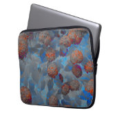 Blauorangefarbene Blume Laptopschutzhülle (Vorderseite Links)