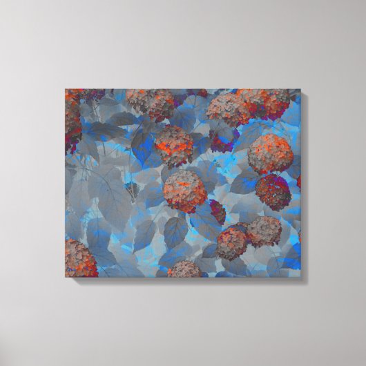 Blauorangefarbene Blume Leinwanddruck (Vorderseite)