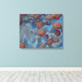 Blauorangefarbene Blume Leinwanddruck (Insitu (Holzboden))